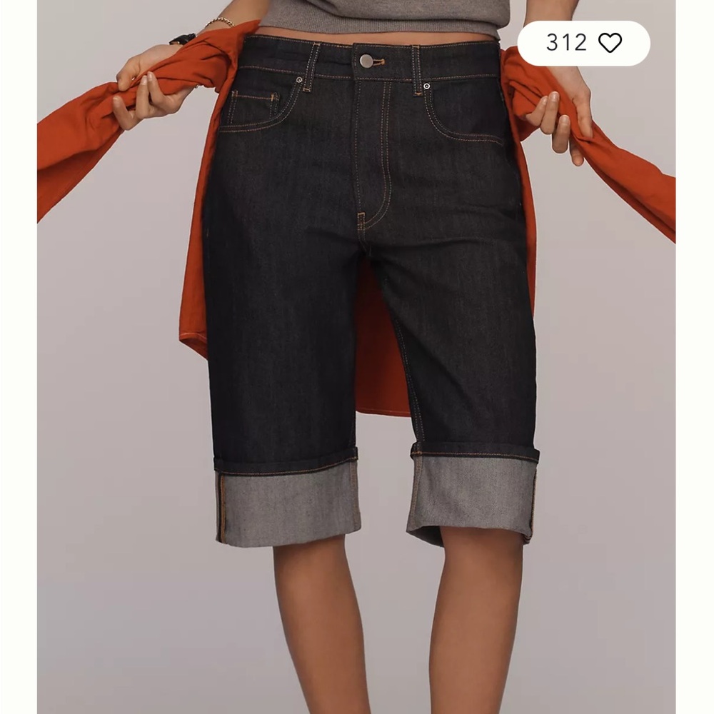 Maeve Dark Denim Bermuda Shorts
